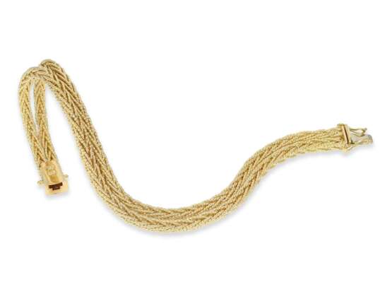 Armband: sehr schönes doppelreihiges vintage Flechtarmband, 18K Gold - Foto 2