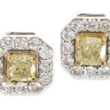 Ohrschmuck: 1 Paar Brillantohrstecker mit Fancy Yellow Diamanten, insgesamt ca. 1,4ct - Foto 1