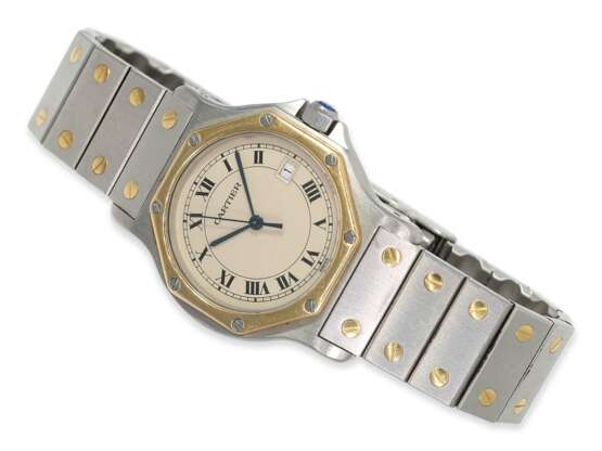 Armbanduhr: gut erhaltene Cartier Santos Ronde "Octagon", Stahl/Gold, Ref.187902 - Foto 1