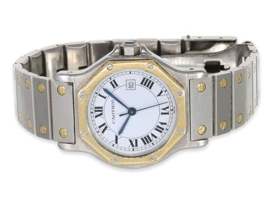 Armbanduhr: seltene vintage Cartier Herrenuhr, "Cartier Santos Octagon Automatic" sowie ein Cartier Stahl-Uhrenarmband - photo 2
