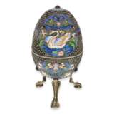 Dose: reich verzierte Silberdose mit feinsten Emaillierungen, im Stil der Fabergé-Eier, Russland 20. Jahrhundert - Foto 1