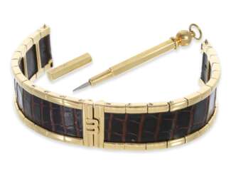 Armband: exclusives Wempe "Le Bracelet" Armband, 18K Gelbgold/Krokoleder