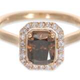 Ring: moderner neuwertiger Roségoldring mit Natural Fancy Diamant von 1,3ct, mit IGI-Report - photo 3