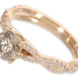 Ring: sehr dekorativer moderner Roségoldring mit einem Fancy Brillant von ca. 1ct, 14K Gold - Foto 1