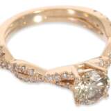 Ring: sehr dekorativer moderner Roségoldring mit einem Fancy Brillant von ca. 1ct, 14K Gold - Foto 2
