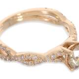 Ring: sehr dekorativer moderner Roségoldring mit einem Fancy Brillant von ca. 1ct, 14K Gold - Foto 3