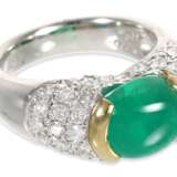Ring: ungetragener, sehr schöner und moderner Smaragd/Diamant-Goldschmiedering, ca.5,3ct, Platin/18K Gold - photo 3