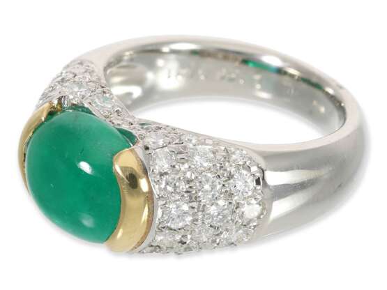 Ring: ungetragener, sehr schöner und moderner Smaragd/Diamant-Goldschmiedering, ca.5,3ct, Platin/18K Gold - photo 4