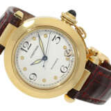 Armbanduhr: luxuriöse Cartier Pasha Automatic Medium Ref.1035, 18K Gold mit Originalband, aus Privatbesitz - photo 1