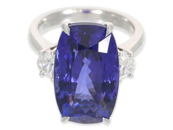 Ring: äußerst wertvoller Diamantring mit ungewöhnlich großem Tansaniten von 19,13ct, neuwertig, mit IGI-Report - Foto 4