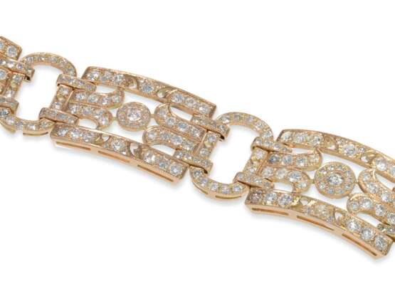 Armband: ausgesprochen schönes und sehr luxuriöses Goldschmiedearmband in antikem Stil, vollständiger Diamant-Besatz, individuelle russische Handarbeit, ca. 25ct - Foto 2