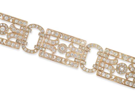 Armband: ausgesprochen schönes und sehr luxuriöses Goldschmiedearmband in antikem Stil, vollständiger Diamant-Besatz, individuelle russische Handarbeit, ca. 25ct - Foto 3