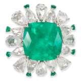 Ring:exquisiter, ungetragener und ehemals sehr teurer Smaragd/Diamantring, kolumbianischer Smaragd von 7,38ct, IGI-Expertise - photo 1
