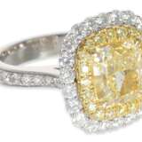 Ring: neuwertiger, sehr wertvoller Brillantring mit gelbem Diamanten von ca. 3,01ct, 18K Gold - Foto 4