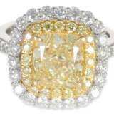 Ring: neuwertiger, sehr wertvoller Brillantring mit gelbem Diamanten von ca. 3,01ct, 18K Gold - Foto 5