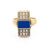 RING MIT LAPISLAZULI UND DIAMANTBESATZ - photo 1