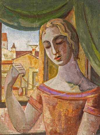 Frau mit Amulett am Fenster - photo 1