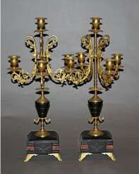Candelabra pair.Western Europe, bronze