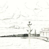 Drawing “Neva River”, Paper, India Ink, Contemporary realism, Cityscape, Russia, 2021 - photo 1