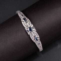 Saphir-Diamant-Armband im Art-déco Stil.