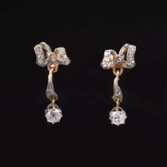 Paar antiker Diamant-Ohrhänger.
