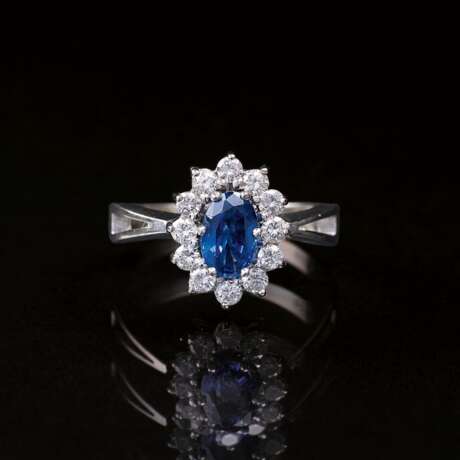 Zierlicher Saphir-Brillant-Ring. - photo 1