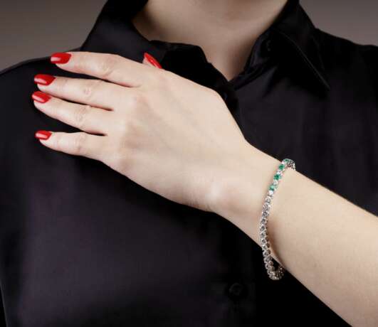 Smaragd-Brillant-Armband. - Foto 2