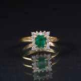 Zierlicher Smaragd-Brillant-Ring. - Foto 1