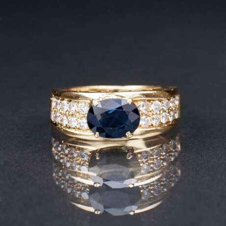 Saphir-Brillant-Ring. - Foto 1