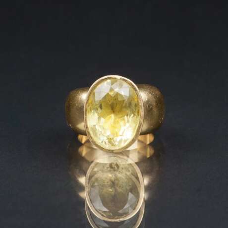 Großer, moderner Lemon-Citrin Gold-Ring. - photo 1