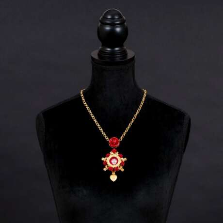 Dolce & Gabbana. Collier 'Devotion con Cuore' mit Herz- und Rosendekor. - Foto 2