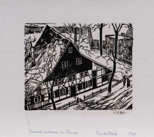 Reinhard Hilker (Hagen 1899 - 1961). Haus im Schnee. - Foto 2