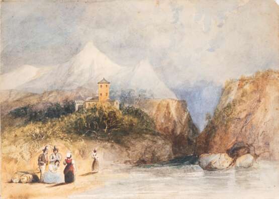 James Wilson Carmichael (Newcastle upon Tyne 1800 - Scarborough 1868). Anwesen in den Bergen. - Foto 1