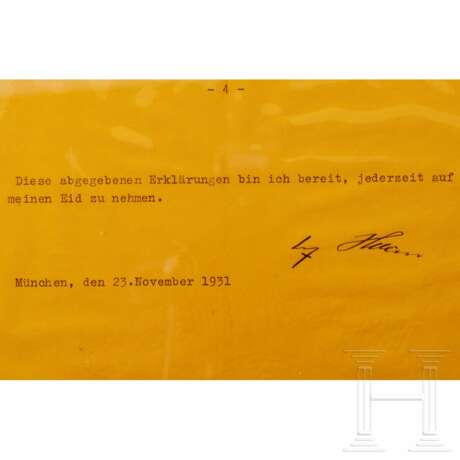 Adolf Hitler - eigenhändig signierte Stellungnahme zur Südtirol-Frage vom 23. November 1931 mit Textmarkierungen - photo 6