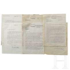 Albert Speer - Brief von Heinz Guderian, Brief von Karl Maria Hettlage und drei Briefe von Josef Thorak, einer davon an Annemarie Kempf, 1948 - 1950
