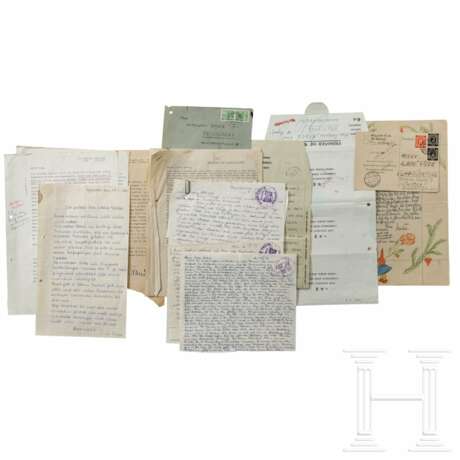 Albert Speer - 13 Briefe und Umschläge vom Nürnberger Gerichtsgebäude und Spandauer Gefängnis, 1946 - 1961 - Foto 1