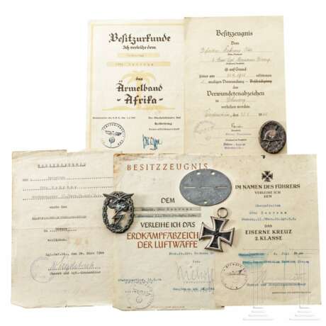 Urkunden eines Obergefreiten im Fsch.Pz.Rgt. "Hermann Göring" - фото 1