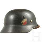 Stahlhelm M 35 der Luftwaffe mit beiden Abzeichen - Foto 2