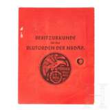 Besitzurkunde/-ausweis zum Blutorden der NSDAP - Foto 1