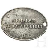 Ausweismarke der Geheimen Staatspolizei "Gestapo" - photo 2