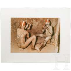 Leni Riefenstahl - Colour-Print "Rituale Bemalung mit Ornamenten" der Nuba von Kau