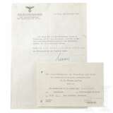 Generalkommissar für Verwaltung und Justiz Friedrich Wimmer - Einladungskarte an Mussert, 1942 und signiertes Ernennungsschreiben für einen Bürgermeister, April 1945 - фото 1