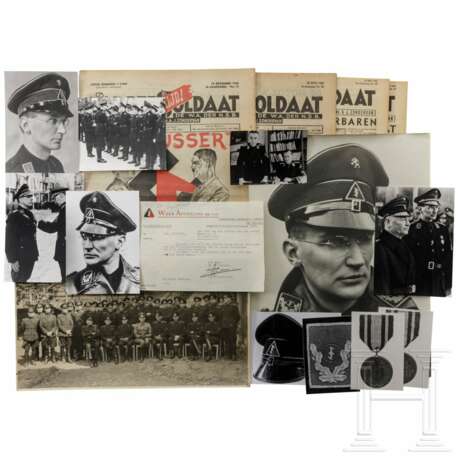 Arie Johannes Zondervan - Autographen, Fotos des Kommandanten der WA sowie vier Ausgaben "De Zwarte Soldaat", 1942 - 1944 - Foto 1