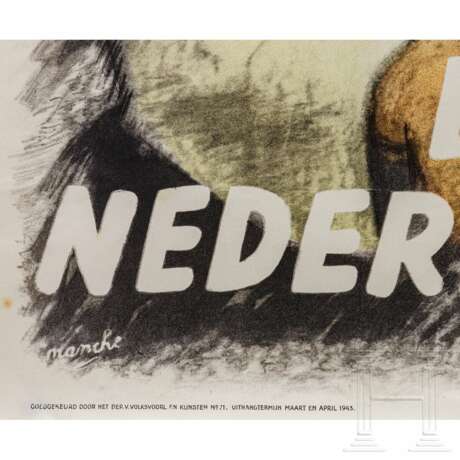 Werbeplakat für niederländische Freiwillige der Waffen-SS "De ware Nederlander", 1943 - фото 3