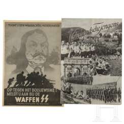 Zwei Werbe-Faltblätter der Waffen-SS, ca. 1941/42