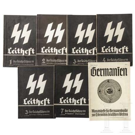 Sechs SS-Leithefte mit Ausgaben von 1937/38 und ein Monatsheft "Germanien", 1939 - Foto 1