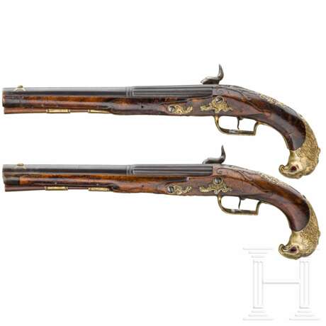 Ein Paar Perkussionspistolen, Johann Wenzel Böhm, Eger, um 1740 - Foto 2