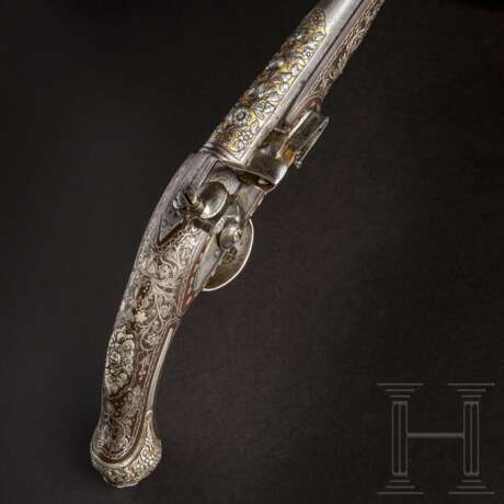 Silbermontierte Luxus-Steinschlosspistole für den orientalischen Markt, Robert Wilson, London, um 1770 - photo 1