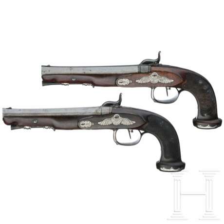Ein Paar Perkussionspistolen im Kasten, H. J. Bury, Lüttich, um 1800 - photo 9