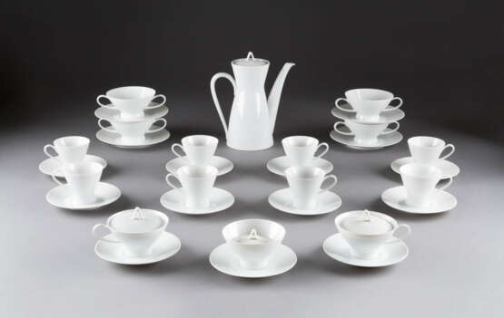 RAYMOND LOEWY 1893 Paris - 1986 Monte-Carlo 23-TEILIGES KAFFEESERVICE 'FORM 2000 - WEISS' - photo 1